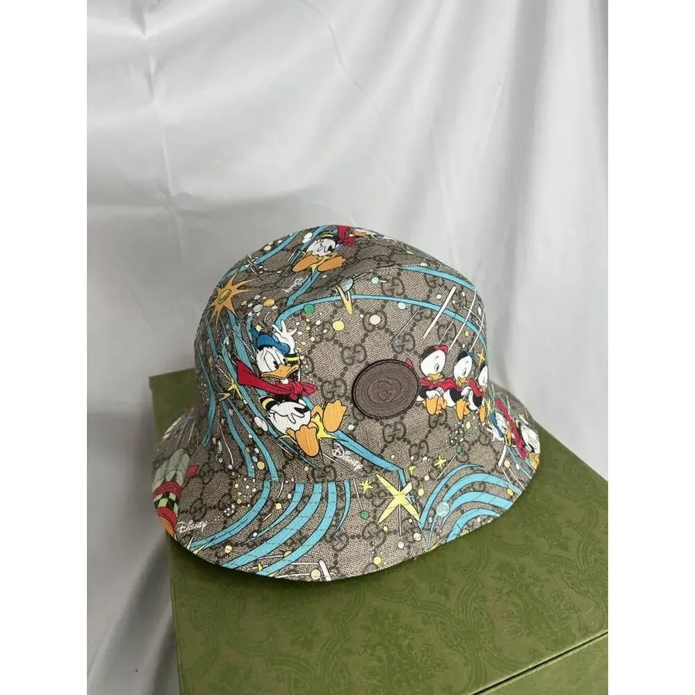 GUCCI X DISNEY Beige Medium Donald Duck Supreme Canvas Hat Medium 317839